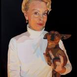 Woman with a dog by Christina Holdgaard
