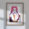 Fashion Illustration Portrait - Framed print.