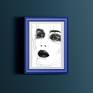 Fashion Illustration Portrait - Framed print.