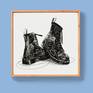 Still Life Fine Art Print - Black boots sketch