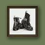 Still Life Fine Art Print - Black boots sketch