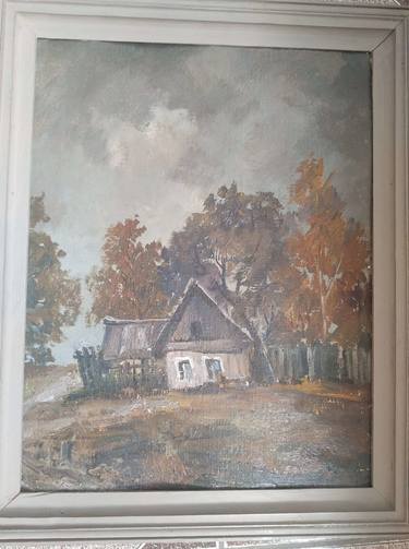 Painting by the famous artist Misrky. Original. The name of the painting is Okolitsa. Date of writing 1988 thumb