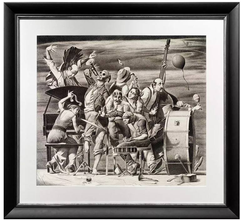 Original Figurative Music Drawing by Alex Paul