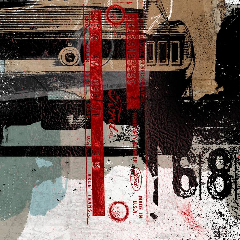 Original Modernism Car Collage by Donald Van Schilt