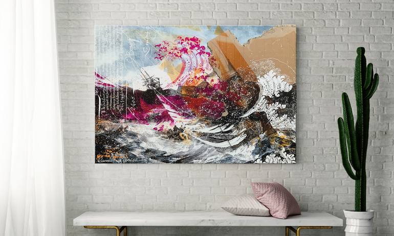 Original Expressionism Seascape Collage by Donald Van Schilt