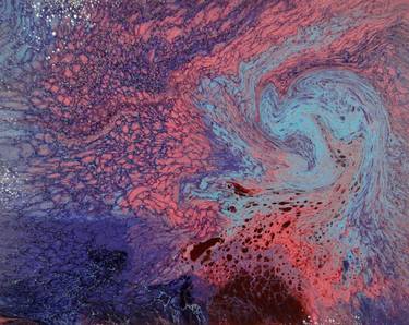 Red / Blue / Purple / Pink / White - Acrylic Pour thumb