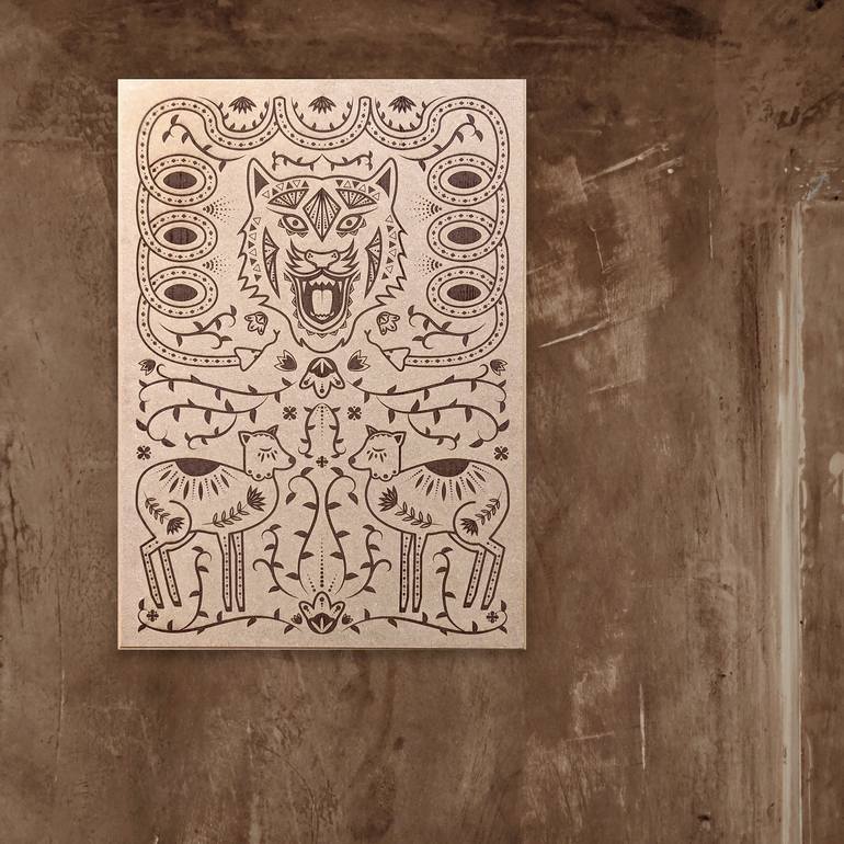 Original Folk Pop Culture/Celebrity Printmaking by Nashwa Mahmoud