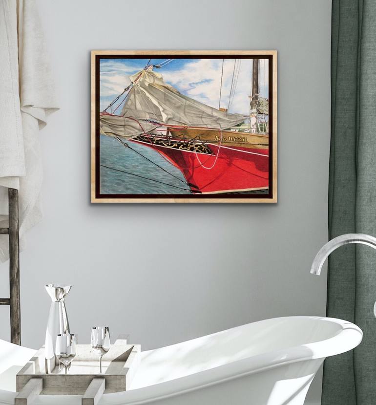 Original Illustration Boat Drawing by Kathryn Regel