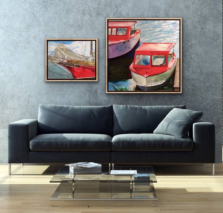 Original Boat Painting by Kathryn Regel