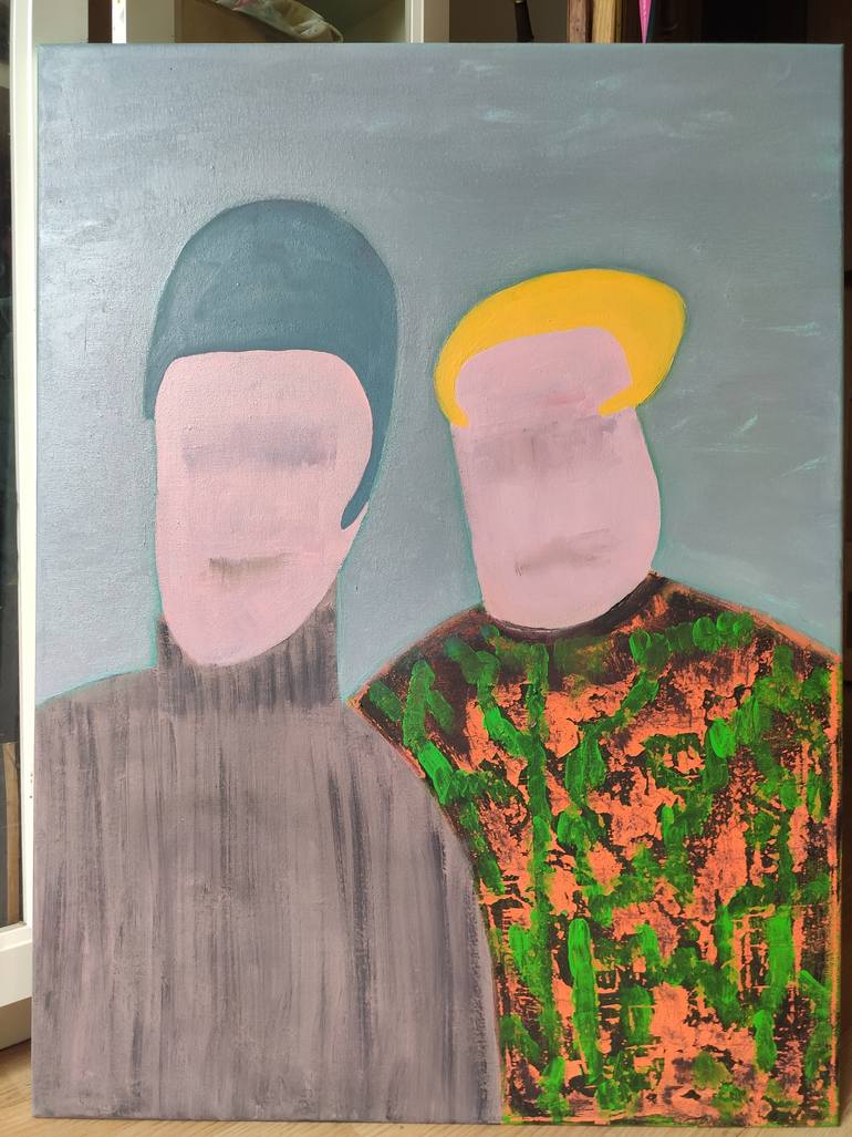 Original Abstract People Painting by Sebastian Poplawski