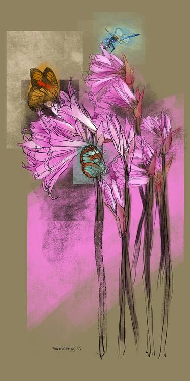Original Fine Art Floral Mixed Media by David Gentry
