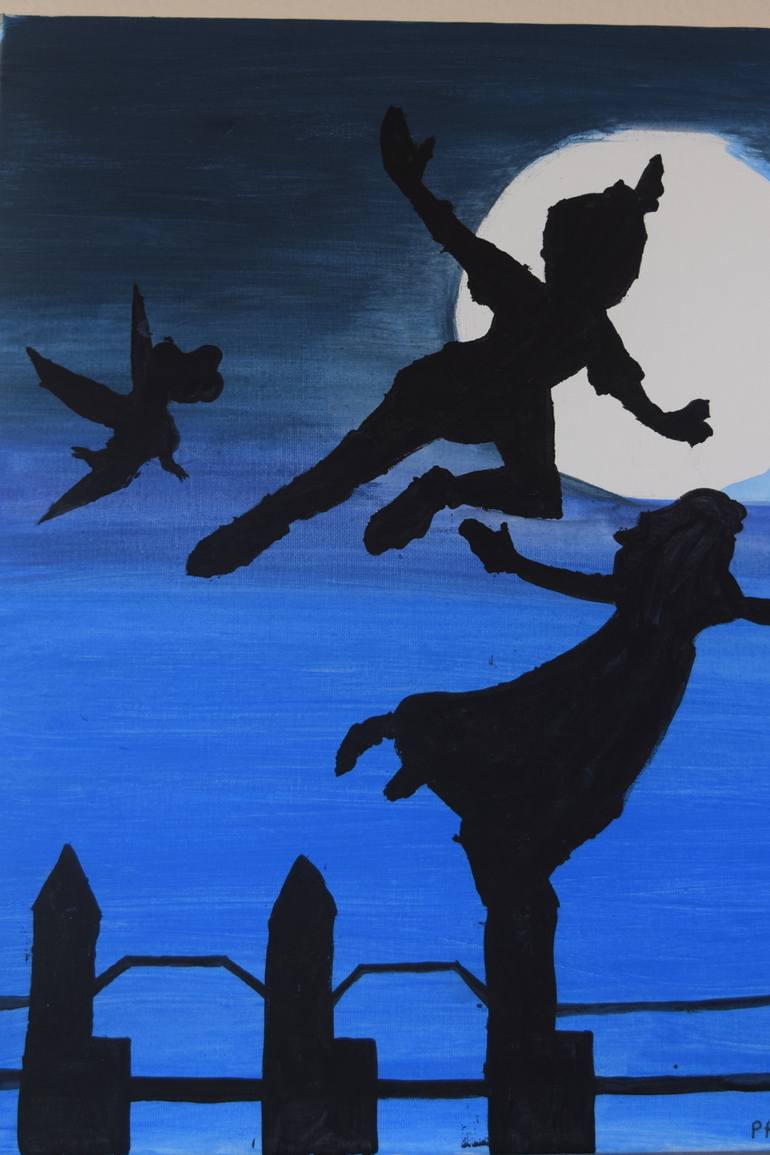 peter pan flying shadow silhouette