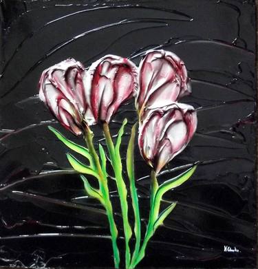 Original Art Deco Floral Paintings by Kenneth Clarke