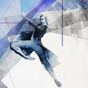 Dancer Study in Blue - Limited Edition of 1 thumb