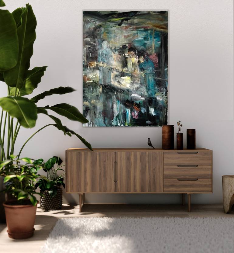 Original Abstract Botanic Painting by Amit Ari