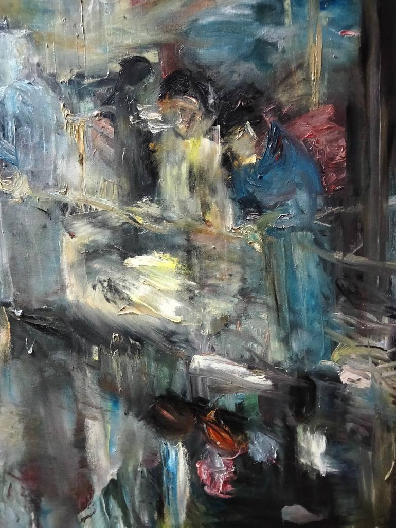Original Abstract Botanic Painting by Amit Ari