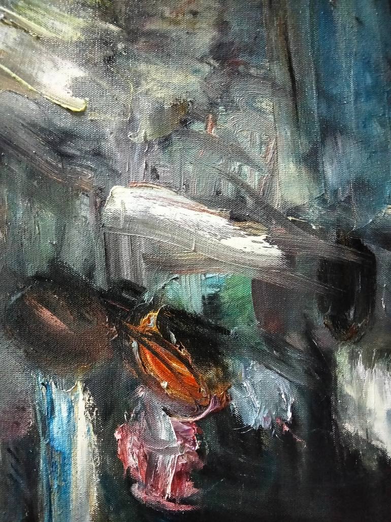 Original Abstract Botanic Painting by Amit Ari