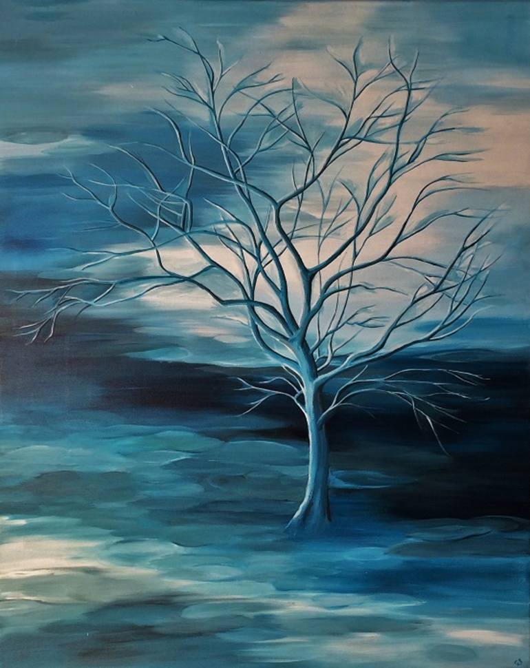 Solitary tree Painting by Catharina Botermans | Saatchi Art