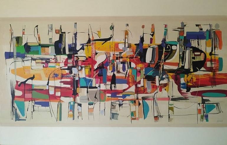 Original Fine Art Abstract Painting by David Revale