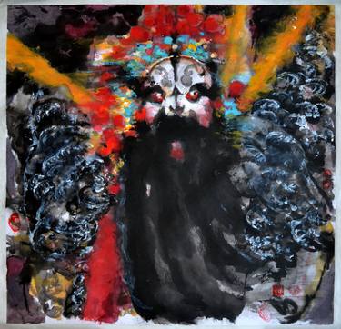 Original Abstract Expressionism People Painting by Qing Dong