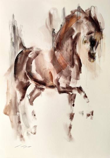 Original Minimalism Horse Paintings by Janette Lockett