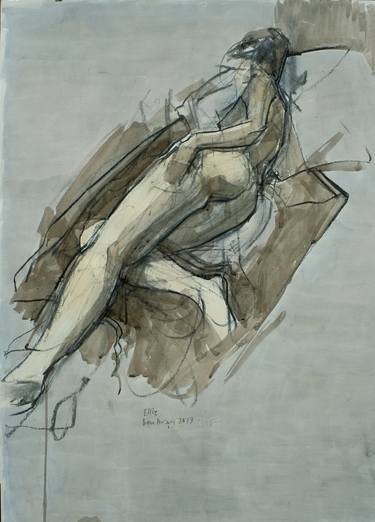 Original Figurative Nude Drawings by Ben Dray