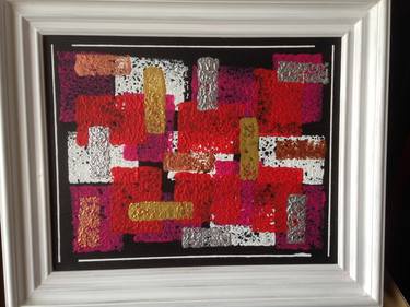 Small Sponges Red Colors Nr 1, Painting by Serge Arnaud