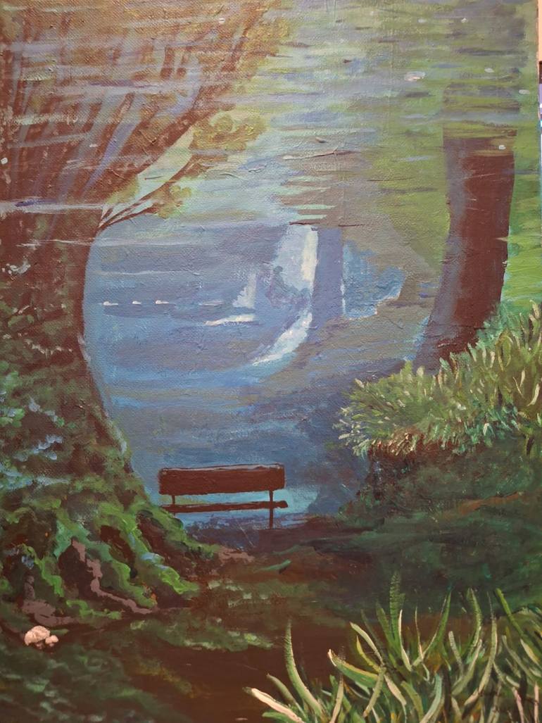 Original Water Painting by Madalina Ionas | Impressionism Art on Canvas | Where the Light Sinks