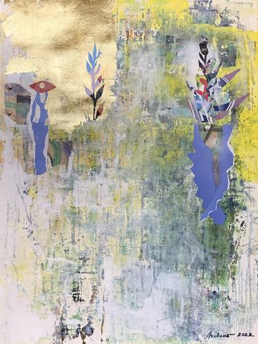 Original Abstract Expressionism Abstract Collage by Joann Amitrano