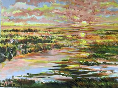 Print of Expressionism Landscape Paintings by Muhammad Zahid Khan