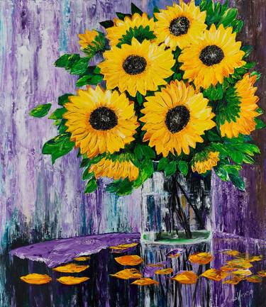 Original Impressionism Floral Paintings by Leda Vysotsky