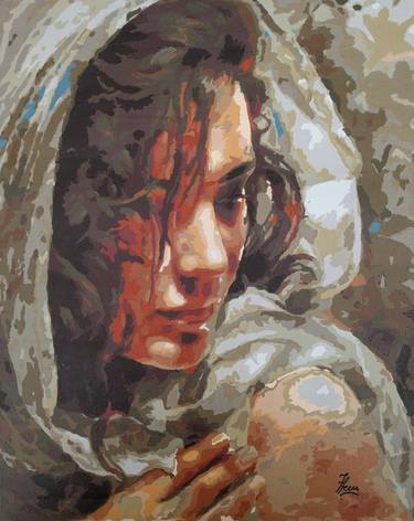 Print of Portraiture Portrait Paintings by Farheen Zahra