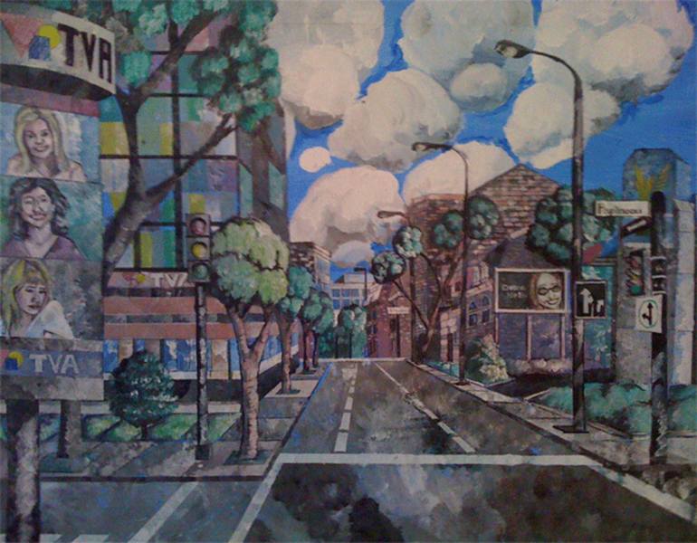 Original Expressionism Cities Paintings by Wayne Handley