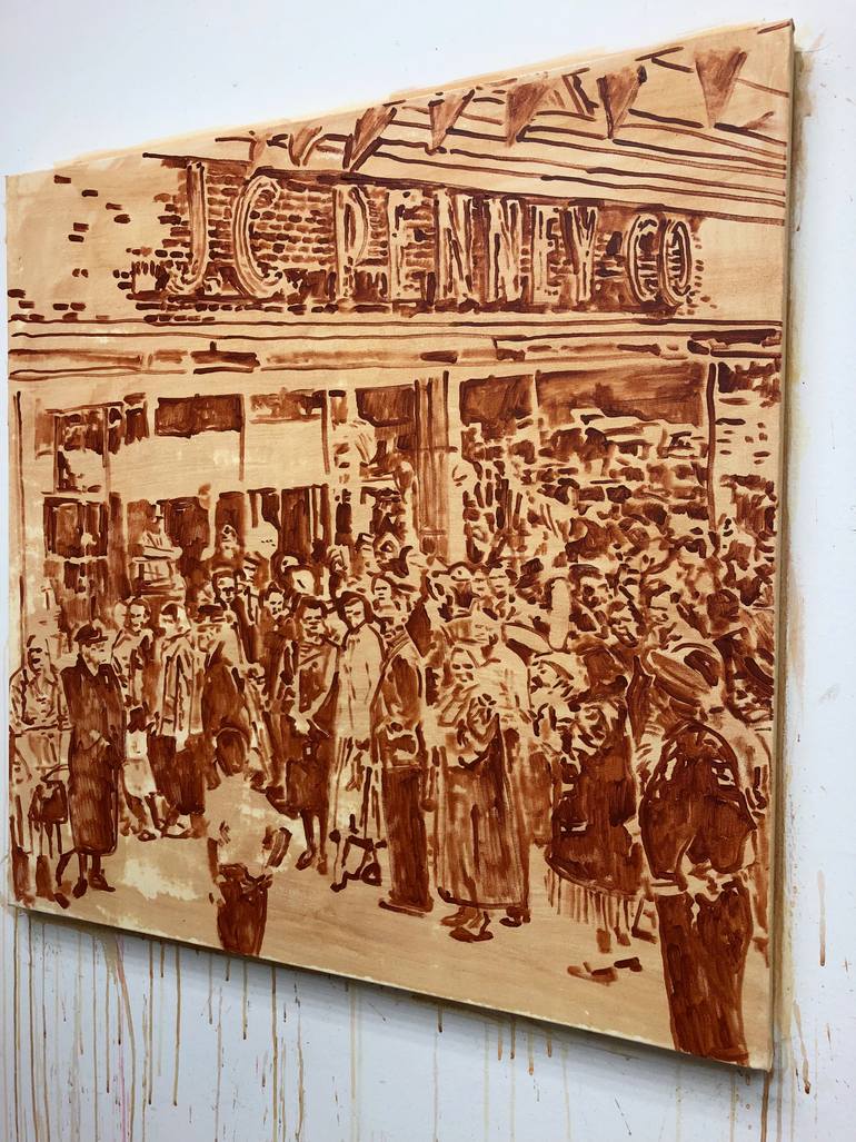 Original Documentary People Painting by Marianne Howard