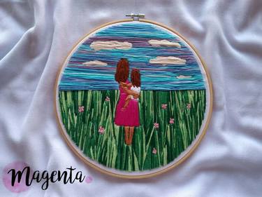 mother's love embroidery hoop thumb