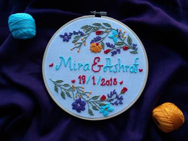 marriage embroidery hoop thumb
