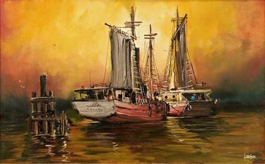 Original Boat Painting by Dermot Louison