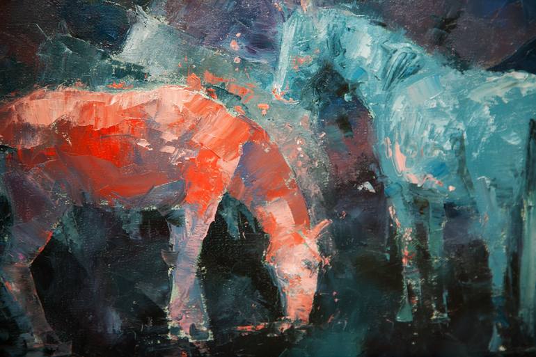 Original Abstract Animal Painting by Tatiana Nikolaeva