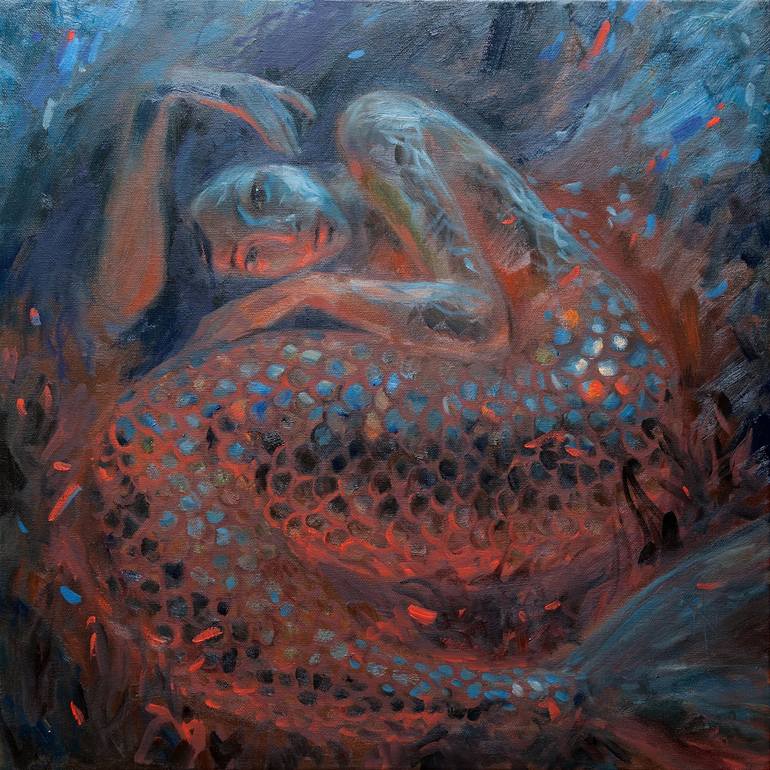 Mermaid Painting by Tatiana Nikolaeva | Saatchi Art