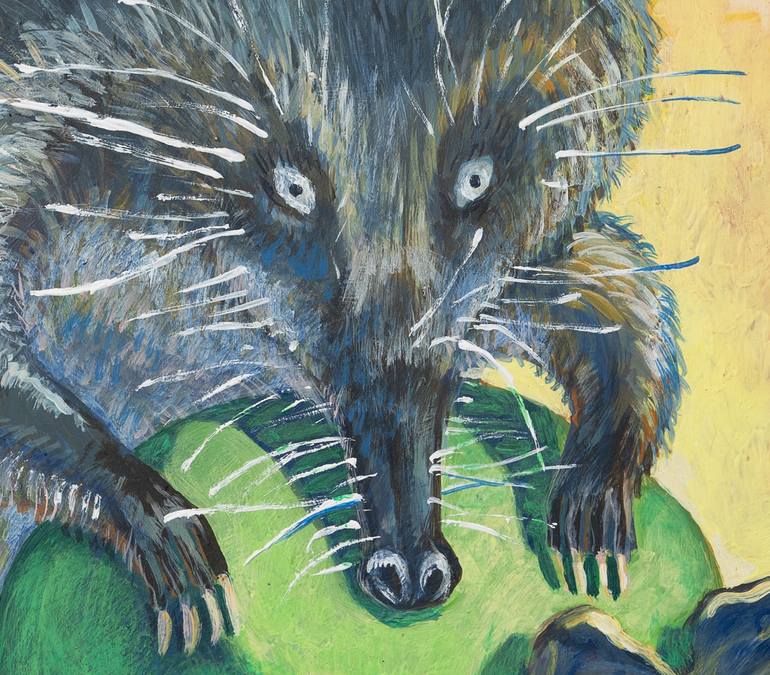 Original Art Deco Animal Painting by Sviatlana Vetrava