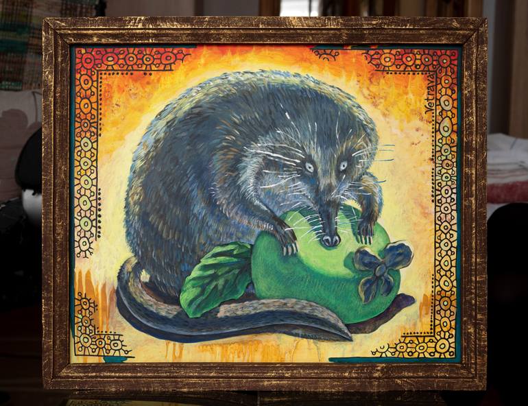 Original Art Deco Animal Painting by Sviatlana Vetrava