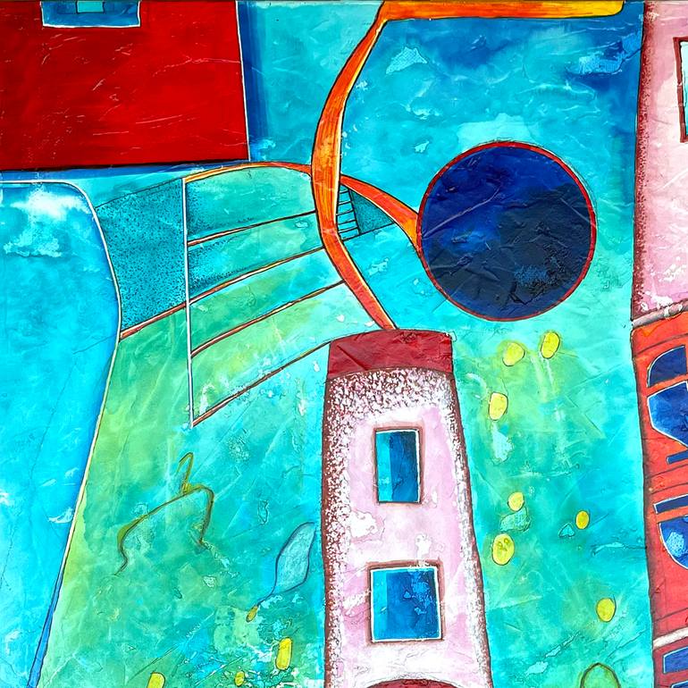 Original Abstract Architecture Painting by Norman Clark