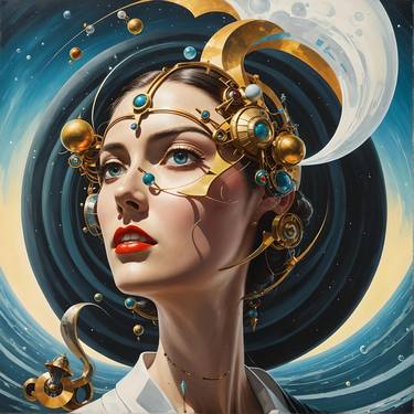 Art Deco Greek Goddess Urania - Muse of Astronomy and Astrology thumb