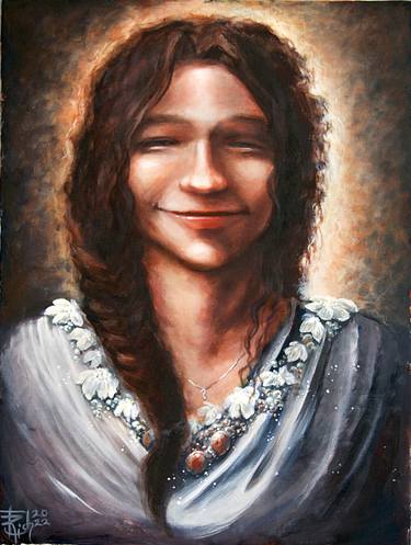 Original Conceptual Portrait Painting by Elena Morgun TRISH