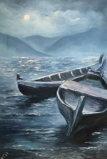 Print of Realism Boat Paintings by Inga Savina