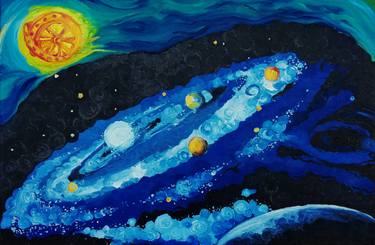 Original Impressionism Outer Space Painting by Kerwin Maniaul