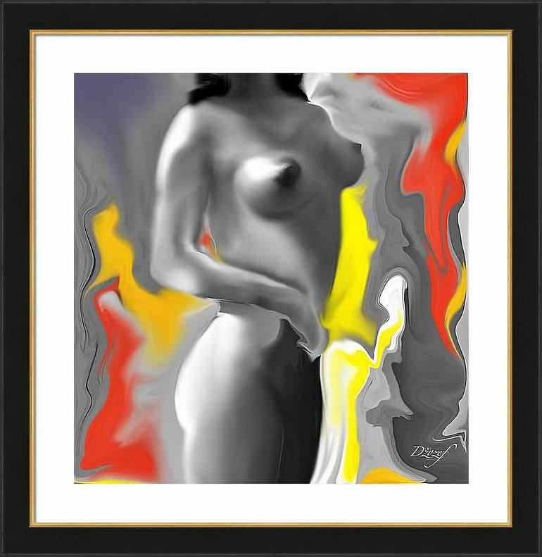 Original Pop Art Nude Mixed Media by Džozef Bosch
