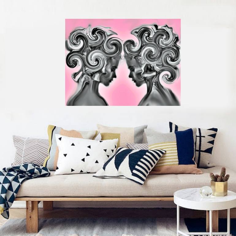 Original Art Deco Women Mixed Media by Dzozef Bosch
