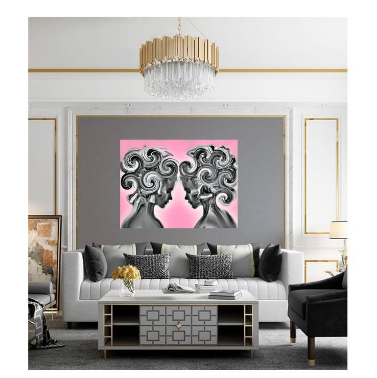Original Art Deco Women Mixed Media by Dzozef Bosch