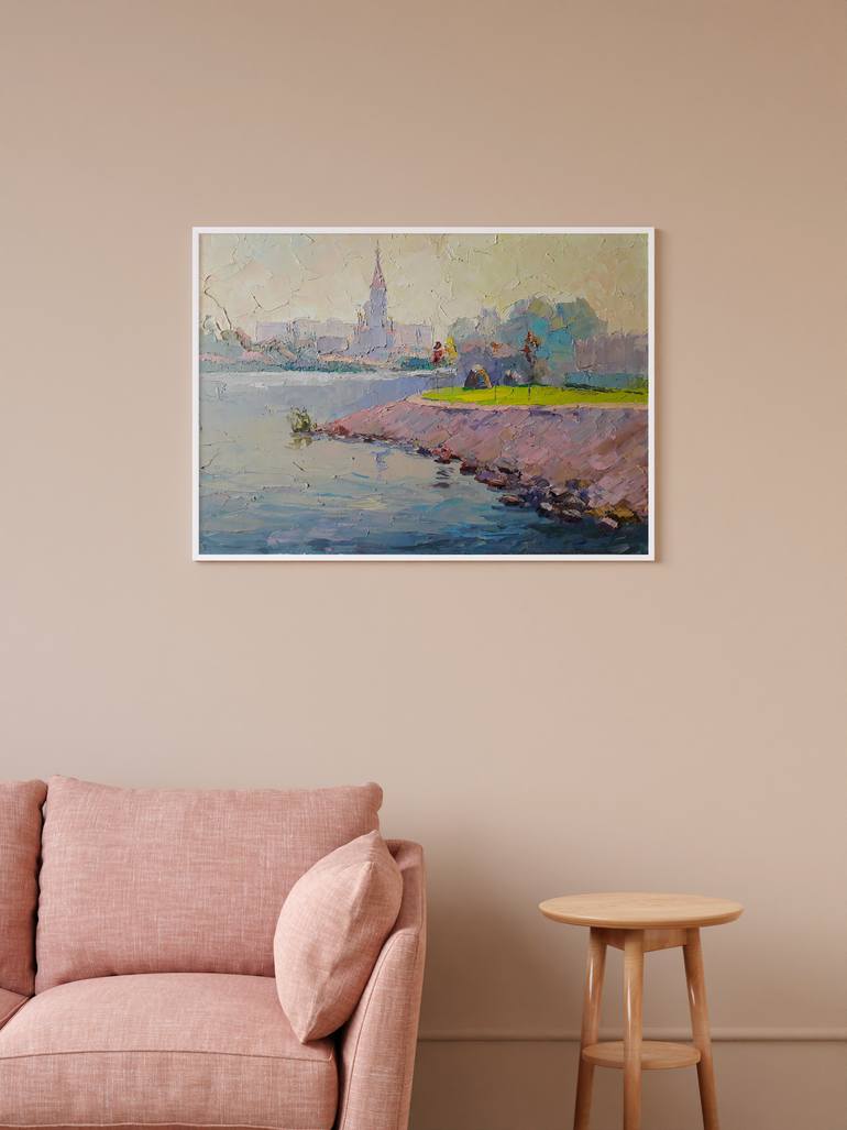 Original Impressionism Cities Painting by Boris Serdyuk